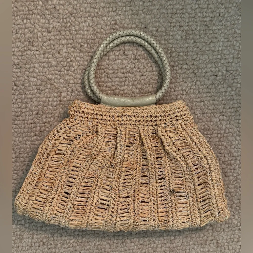 Florabella Surat Top Handle Bag in Natural and Gold